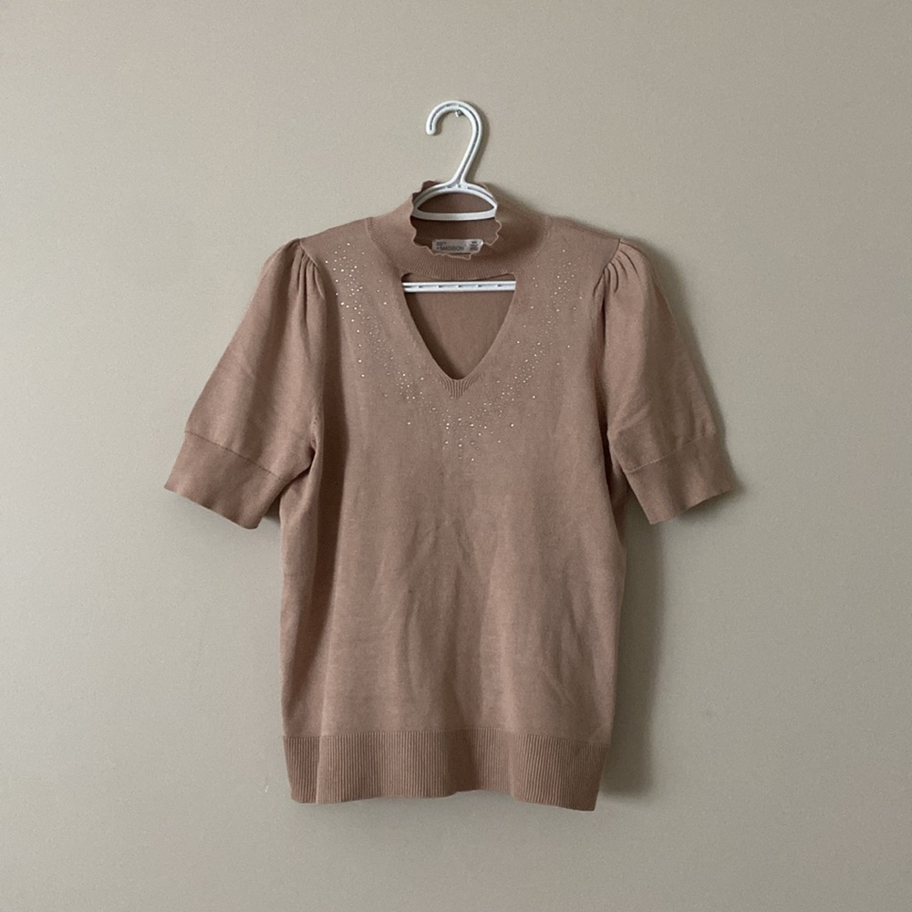 89th & Madison Sparkle Cut-Out Shirt